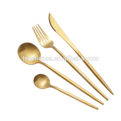 High Quality Stainless Steel 304 Flatware Restaurant Cutlery Spoon Fork Knife Gold Cutlery Set