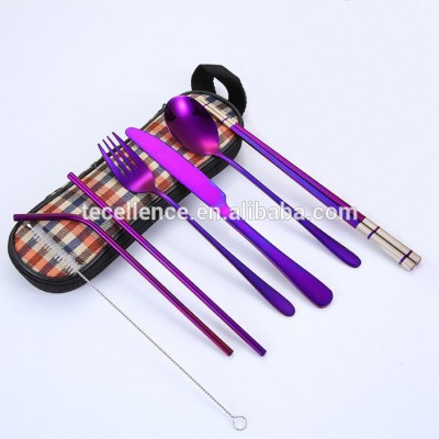 Wholesale Stainless Steel Spoon Fork Chopsticks Knife Cutlery Set Stainless Steel Travel Cutlery