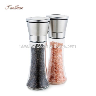 Best Tall Adjustable Stainless Salt and Pepper Grinder, 2-piece Set Salt and Pepper Mill