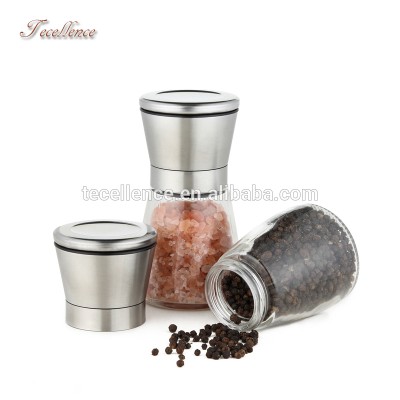 Factory Price 180ML Glass Bottle Himalayan Salt and Pepper Grinder Set, Salt Pepper Jar Manufacturer