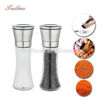 Hot Selling Premium Stainless Steel Spice Pepper Salt Grinder 2-piece Manual Salt and Pepper Mill Set