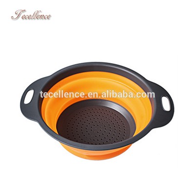 As Seen on TV BPA-Free Kitchen Food Strainer Container, Foldable Silicone Plastic Colander and Bowl