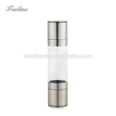 Factory Price Hand Spice Pepper Mill Grinder Salt and Pepper Shaker 2 In 1 Stainless Steel Salt Grinder