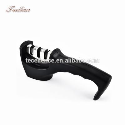 China Supplier Diamond Hone 3 Stage Manual Knife Sharpener, Plastic Knife Sharpener Removable Knife Sharpening Grinder