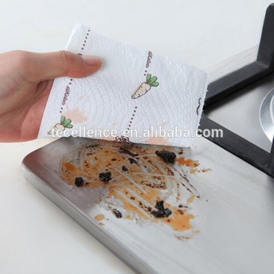 Household 2ply Paper Towels Roll Kitchen Printed Tissue Paper for Oil Absorption