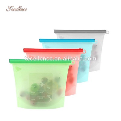 BPA Free Silicone Freezer Bags Kitchen Reusable Silicone Food Storage Bags Set of 4