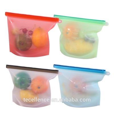 1000ml 1500ml BPA Free Leakproof Vacuum Freezer Bags Reusable Silicone Food Storage Bag