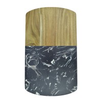 Marble and wood chopping board set