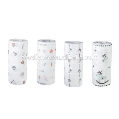 Disposable Wet and Dry Use Kitchen Paper Rolls Water and Oil Absorbing Kitchen Paper Towel