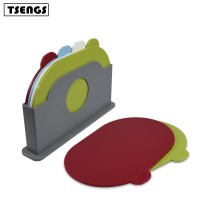 New products customized color plastic chopping board set with PP stand