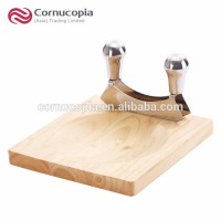 Amazon Hot Sale High Class Double Blade Pizza Rocker Knife With Chopping Board